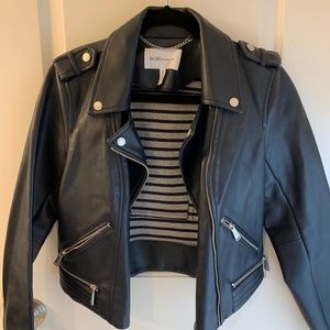 BCBGeneration faux leather jacket - navy size small